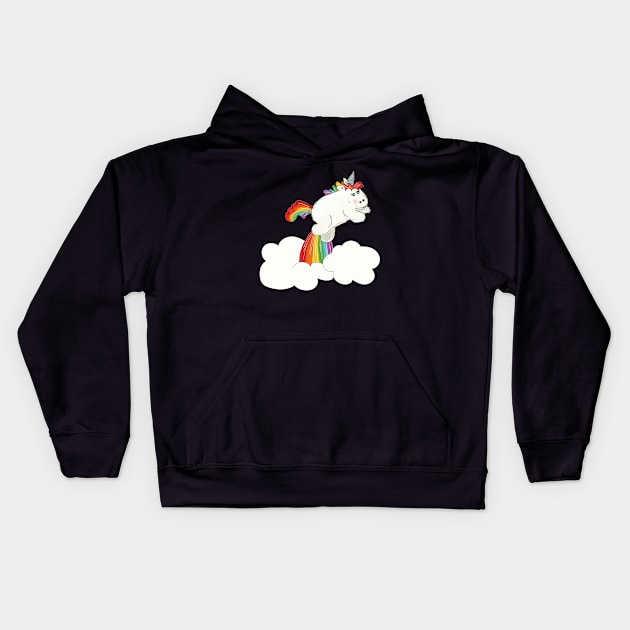 Rad White Unicorn Kids Hoodie by kristinbell